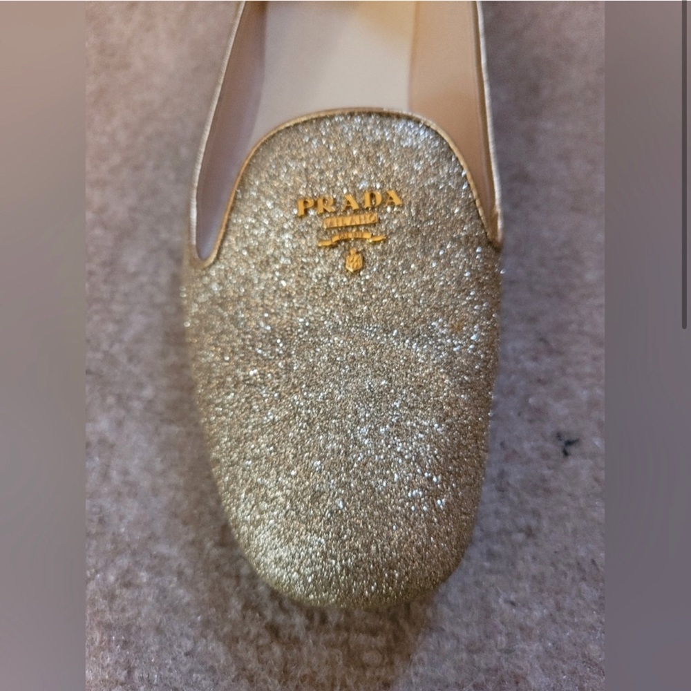 Gold PRADA SLIP ON SHOES - Picture 3 of 3